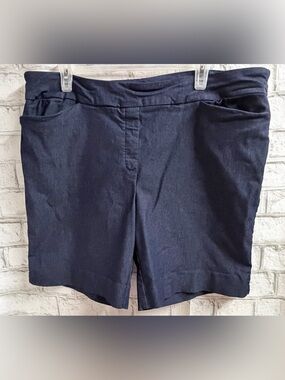 Hilary Radley Navy High-Waist Shorts